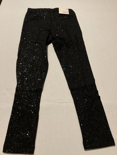 NWT So Favorite Long Legging S 7 Hotmelt Black Glitter All Over stretch SR$16 - Picture 3 of 6