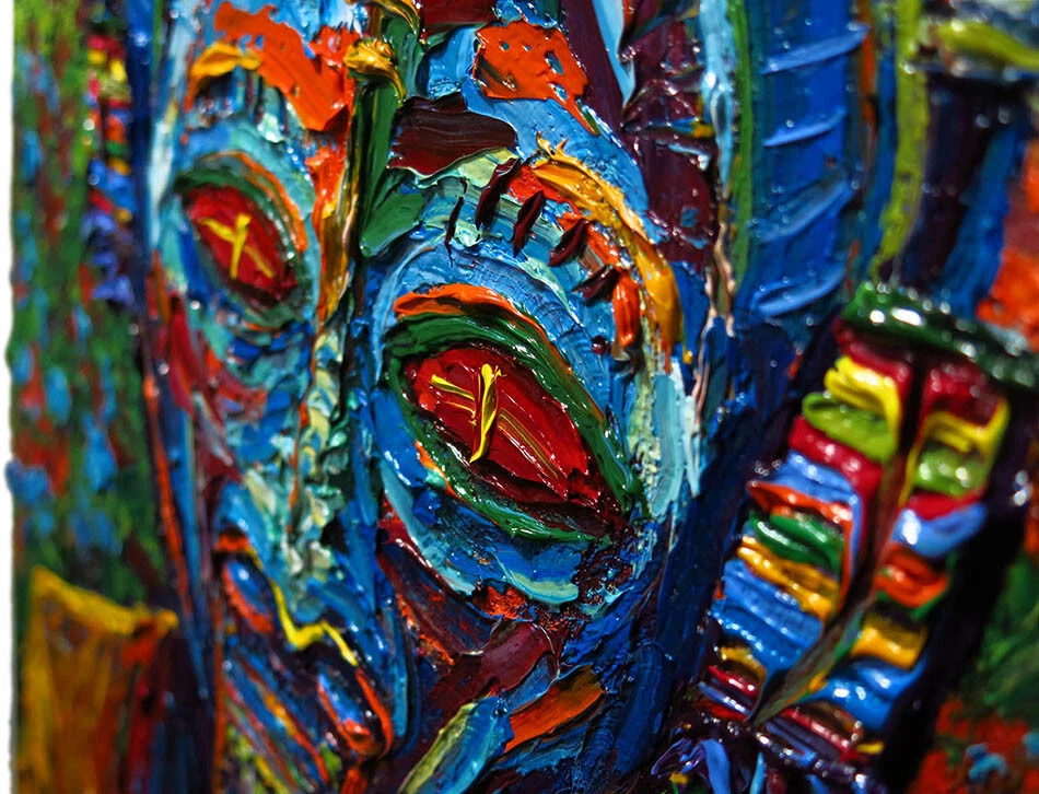 MASCARILLA AFRICANA AL ÓLEO█PINTURA ARTE REALISTA█FIRMADA VINTAGE ORIGINAL IMPRESIONISTA DECO Foto 2 de 4