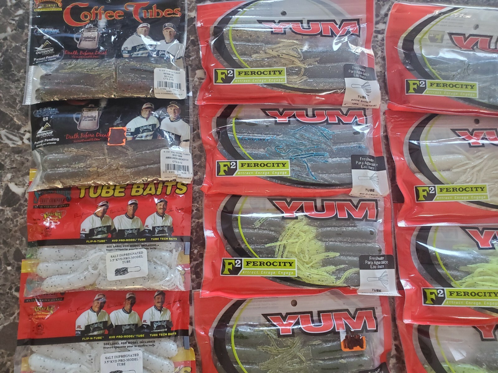 (17 BAGS) STRIKE KING YUM VENOM TUBE JIGS COFFEE TUBES HOT COLORS ๐ฅ - Image 3