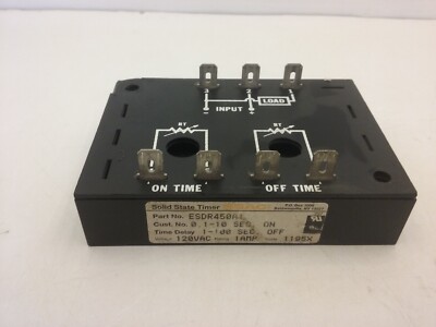 SSAC ESDR450A1 SOLID STATE TIME DELAY 1-100SEC OFF 0.1-10 SEC ON 120VAC 1A