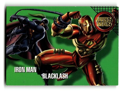 1996 Fleer Marvel Vision Embossed Trading Card  Iron Man vs Backlash #95