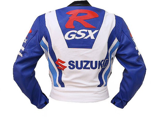 SUZUKI GSXR Hombres Chaqueta Motera de Cuero Chaqueta de Cuero de la Motocicleta - Imagen 2 de 3