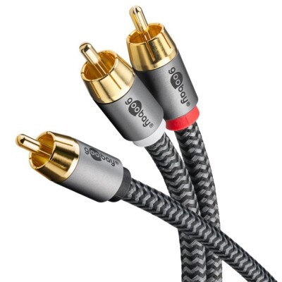 5m Subwoofer Y-Kabel Cinch RCA Kabel Koaxial HiFi Audio Kabel 3x Cinch Stecker G