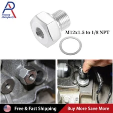 M12X1.5mm To 1/8 Npt for GM Ls Engine Oil Pressure Sensor Adapter Aluminun