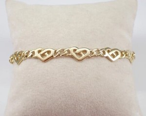 Authentic Heart Celtic Knot Unisex Fancy Tennis Bracelet 14K Yellow Gold Plated Silver