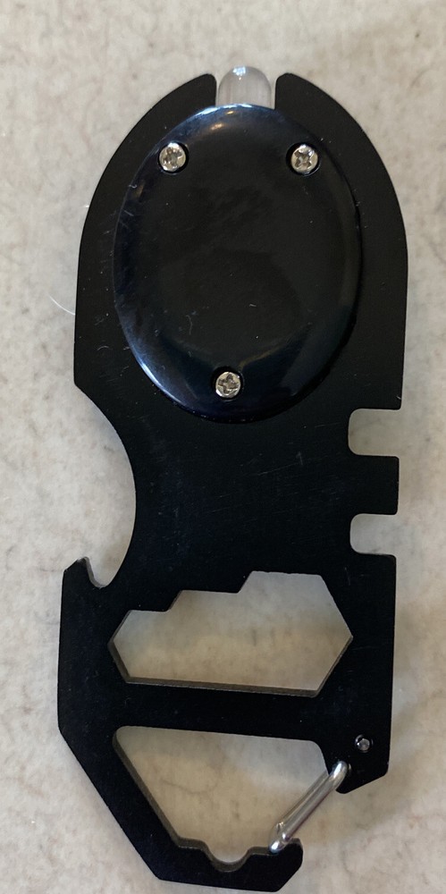 Black Multi-Tool with LED Light and Carabiner Clip Black Multi-Tool with LED Light and Carabiner Clip
