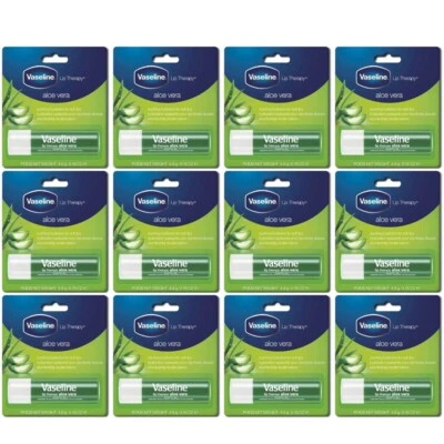 Vaseline Lip Balm Stick Aloe Vera Lip Therapy 4.8GM x 12
