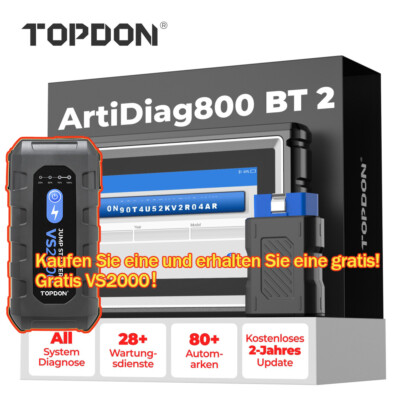 TOPDON AD800 BT 2 Pro KFZ OBD2 Diagnosegerät Auto Scanner ALLE SYSTEM Bluetooth
