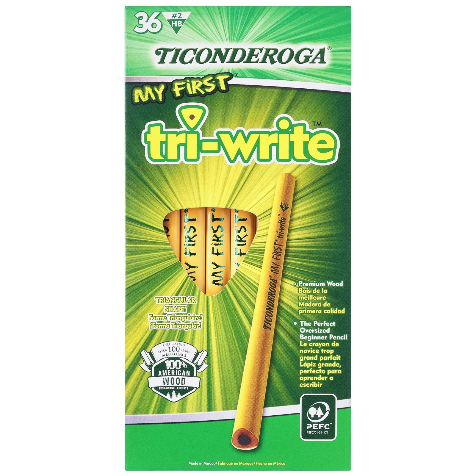 Ticonderoga My First TriWrite Pencils without Eraser, Primary Size