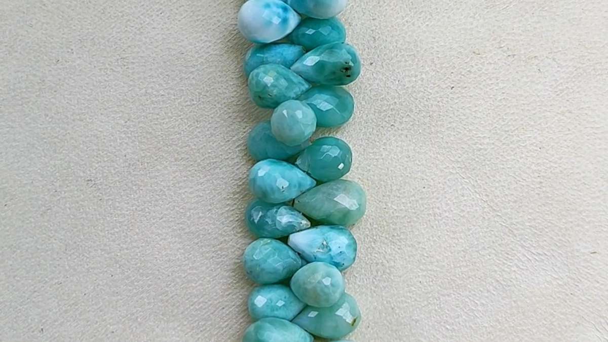Natural Larimar Gemstone 11x7 to 12x8 mm Size Faceted Teardrop