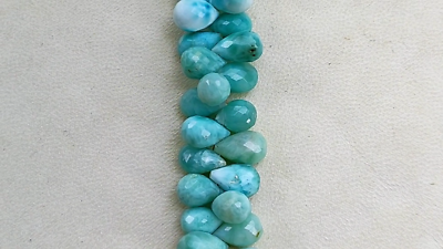 Natural Larimar Gemstone 11x7 to 12x8 mm Size Faceted Teardrop
