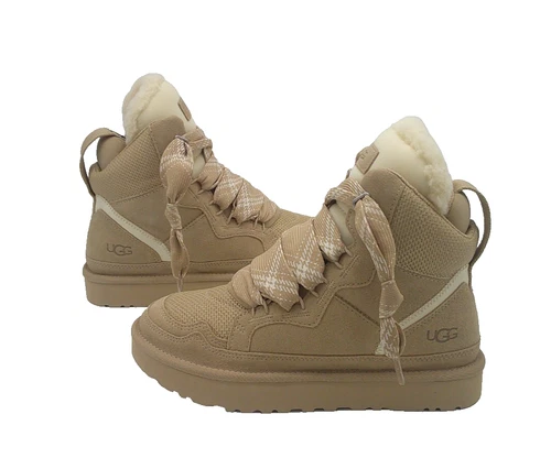 U G G Highlel Sand Chestnut Black Suede Damen Größen Sneaker Schuhe High Top - Bild 12 von 19