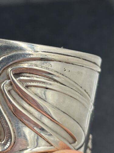 Stunning pair of German Art Nouveau silver napkin rings 800 standard - Picture 12 of 15