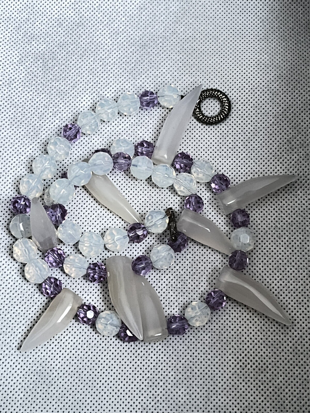 Faceted CRYSTAL Bead Quartz Statement Necklace 21… - image 11