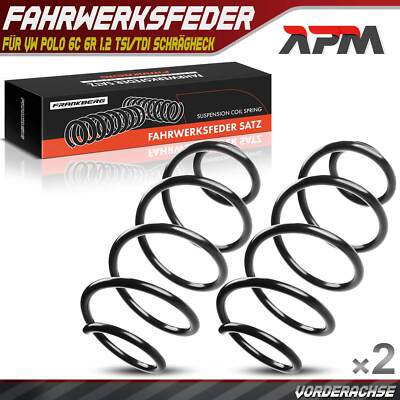 2x Federn Fahrwerksfeder Vorne für VW Polo 6C1 6R1 Skoda Fabia III NJ 1.0 1.2