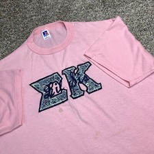 VTG 90s Single Stitch T Shirt XL Sorority Lil Sis Epsilon Kappa Pink Made In USA