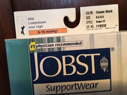 JOBST SUPPORTWEAR KNEE HIGH ULTRA SHEER 8-15 mmHg MILD COMPRESSION BLACK 4.5-6.5 - Picture 2 of 6