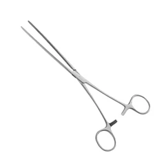 Doyen Intestinal Forceps, 9", Curved, Diagonal Serrated, Flexible Jaws