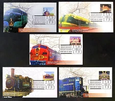 2023 Railroad Station Stamps: 5 FDC Set: Ciccolella Cachets