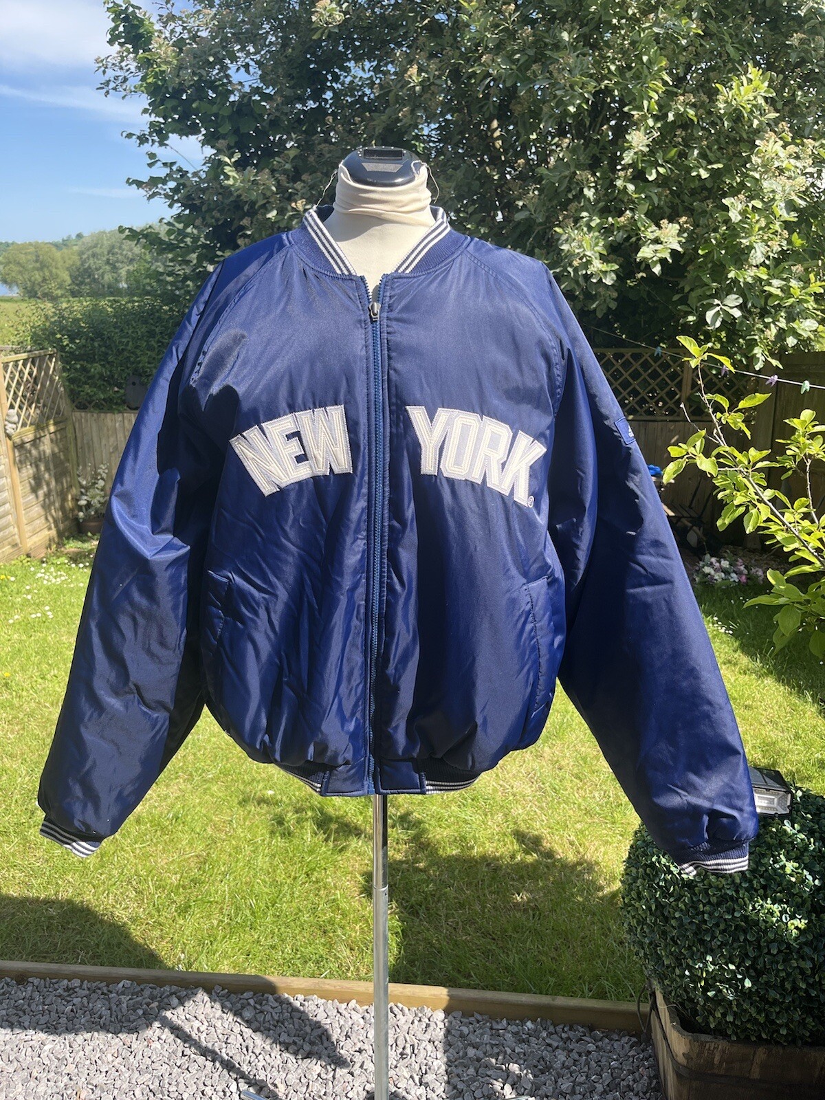 Adidas MLB New York Yankees Fleece Jacket, Men's Size L polyester navy blue type Vintage Second Hand