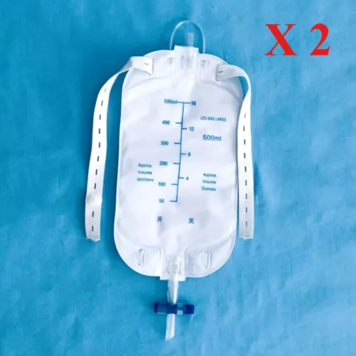 2/5/10Pcs Men Urinary Drainage Bag 500ml Easy-Tap Leg Bag with Anti-Reflux Valve - Picture 6 of 11