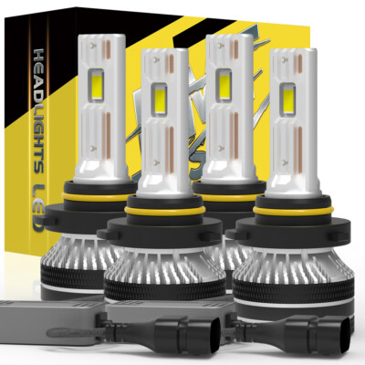 4PCS LED Headlight Bulbs Conversion Kit 9005 9006 High Low Beam White High Power