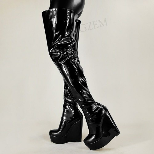 Womens Thigh High Boots Full Zipper 