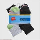 Hanes Boys' 20pk Ankle Socks - Colors May Vary M *SEE DEAL!!!*