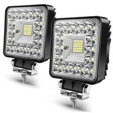 LED Tractor Work Light, 2PCS 4 Inch 123W Square LED Light Pods 12V 24V Black 2