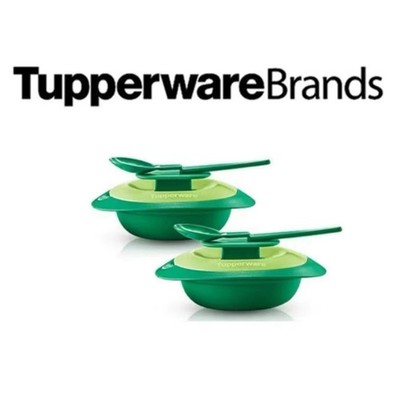 Tupperware Food Grade Plastic Green Sambal Dish 110ml  (1Set) With Spoon New
