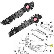 Pair Front Bumper Retainer Support Bracket Sets FIT For 2016-2021 Toyota Tacoma