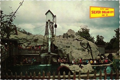 Silver Dollar City Lucky Silver Mine Flume Ride Postcard MO 1960s