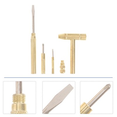 6 in 1 Multifunktionales Mini-Kugelhammer-Schraubendreher-Werkzeug (golden)