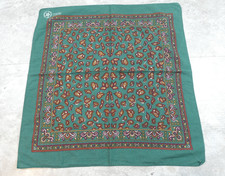 Vintage Wamcraft Paisley Bandana Green 21X21 Moody Neckerchief Made USA
