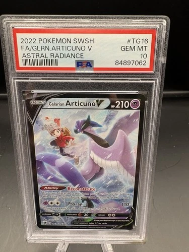 Galarian Articuno V TG16/TG30 Swsh10: Astral Radiance Trainer Gallery PSA 10
