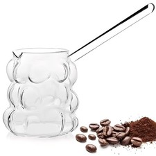 Glas Espressokocher 400 ml – Borosilikat Kaffeekanne hitzebeständig Cezve