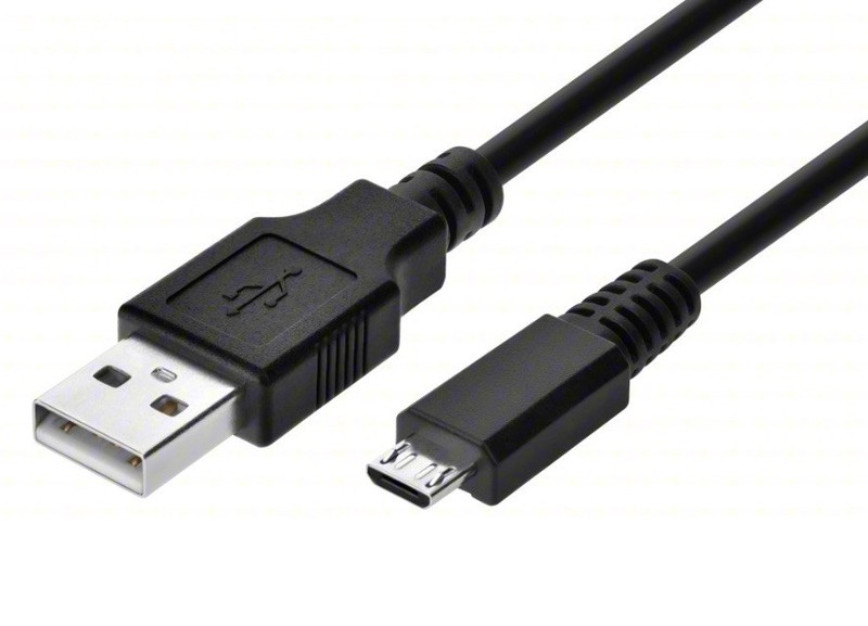 Black USB Micro B to USB Type A Cable (12 Inches)