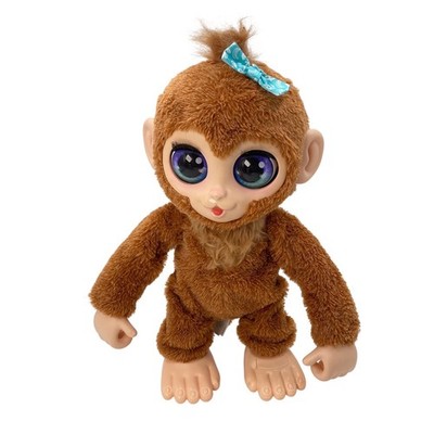 FurReal Peanut the Playful Monkey Interactive Plush Toy Hasbro 2024 Brown 15in