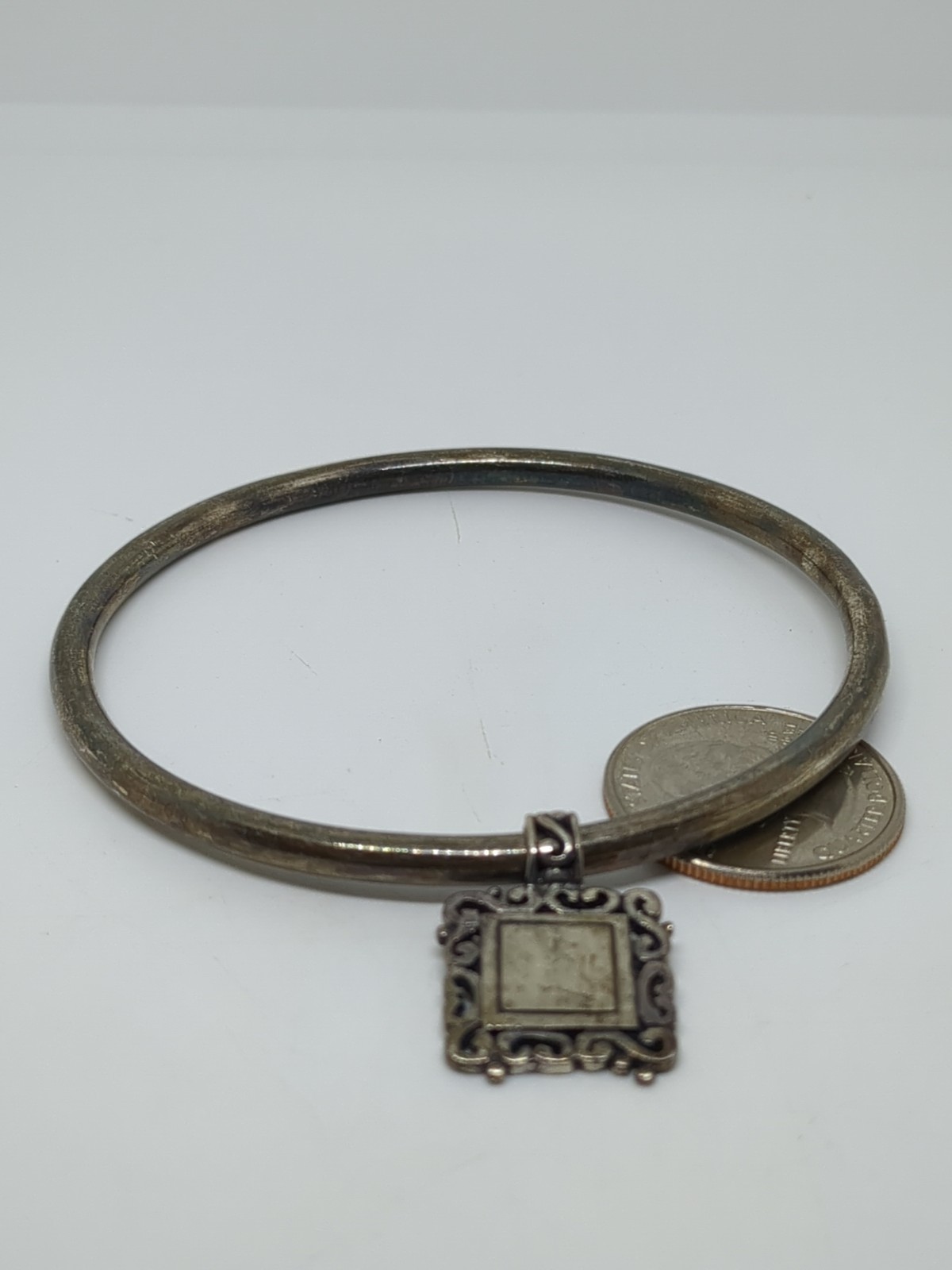 Vintage Sterling Silver 925 Solid Bangle Bracelet… - image 3