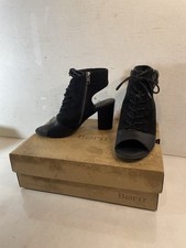 Vintage Born Blane Black Buckle High Heel Shoes Sz 7