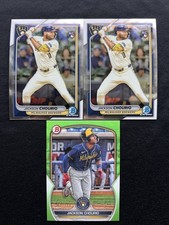2023/2024 Bowman Chrome Jackson Chourio #69 And 353/399 RC Rookie LOT of 3