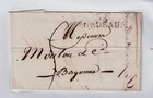 Departure letter Bordeau 21 February 1819 Very Good Condition