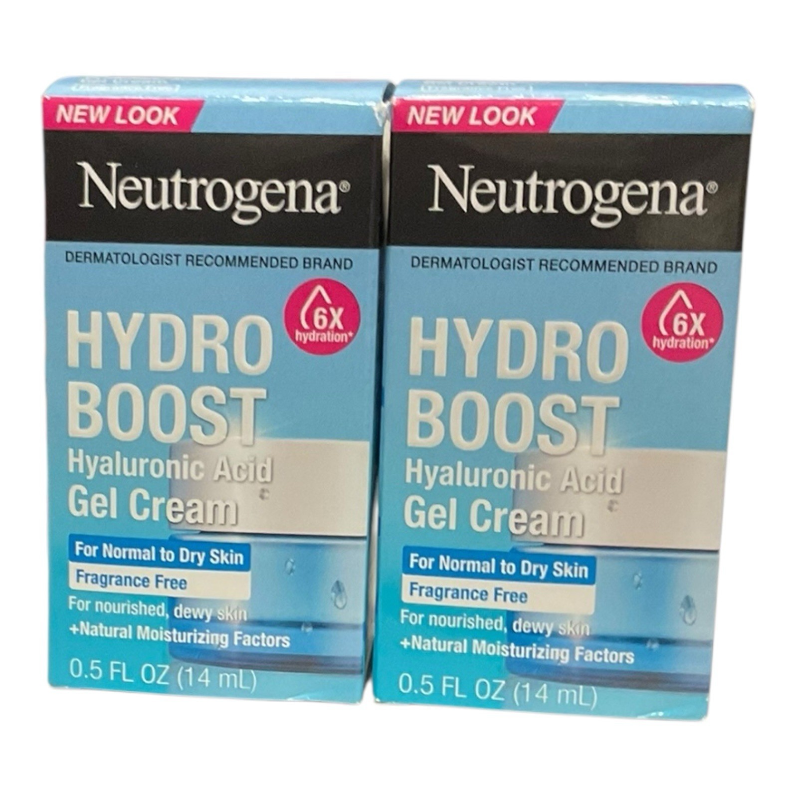 Neutrogena Hydro Boost Water Gel Fragrance-Free 0.5fl.oz./14ml New; Lot of 2