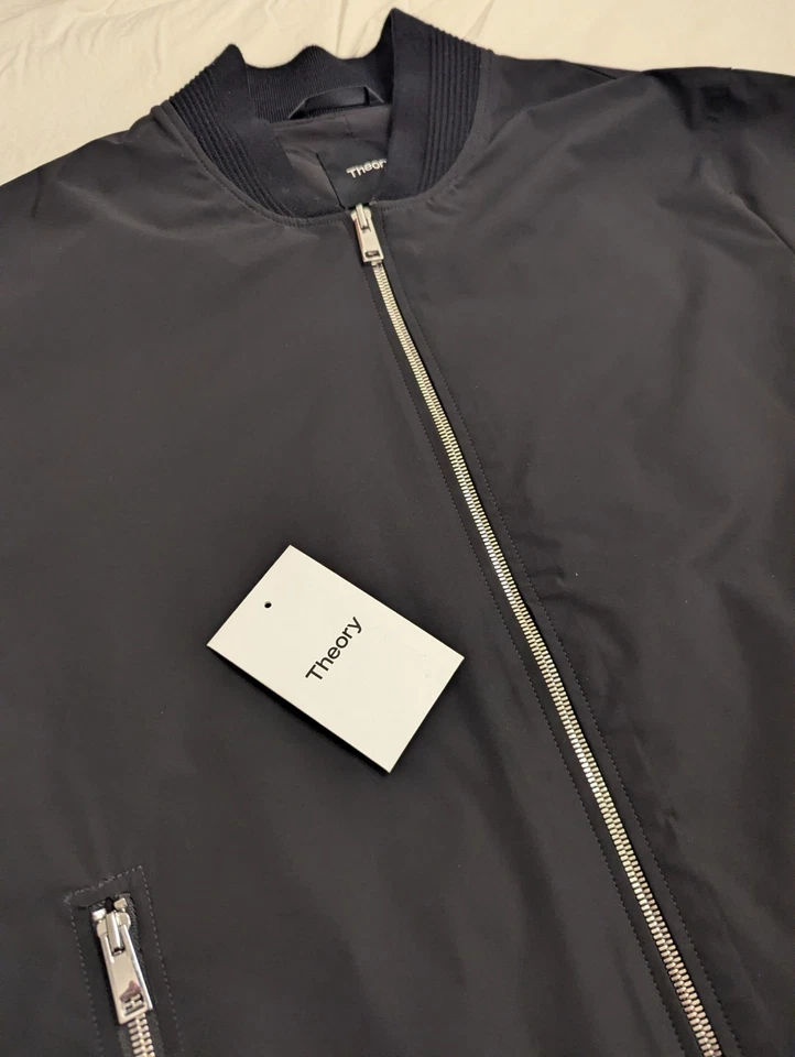 Theory 男式 City 飞行员夹克黑色 S 码双拉链 — 第 2/4 张图片