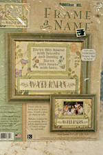Vintage Dimensions Counted Cross Stitch Kit, Frame A Name, 10 X 8 in. 2003 NEW