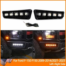 2x LED DRL Fog Light Raptor Style W/ Turn Signal For Ford F150 F-150 09-14/21-23