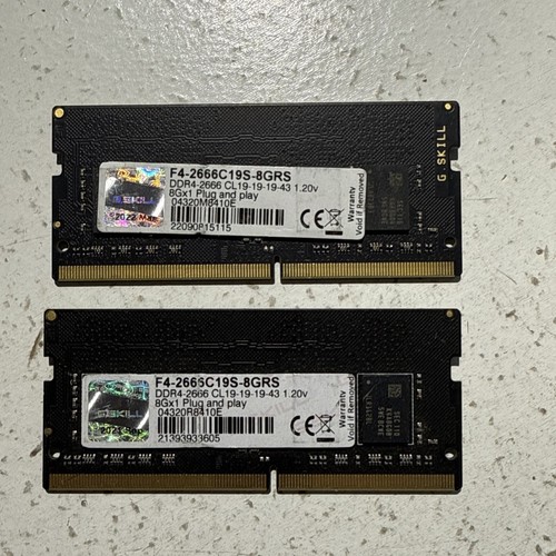 G.Skill 16GB (2 x 8GB) PC4-21300 DDR4-2666 Laptop RAM Memory F4-2666C19S-8GRS