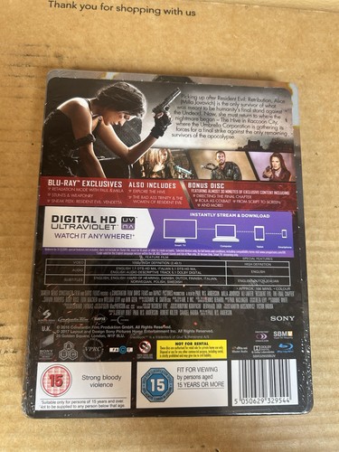 Resident Evil - The Final Chapter UK Reg Free Blu Ray Steelbook - NEW & SEALED - Picture 2 of 4