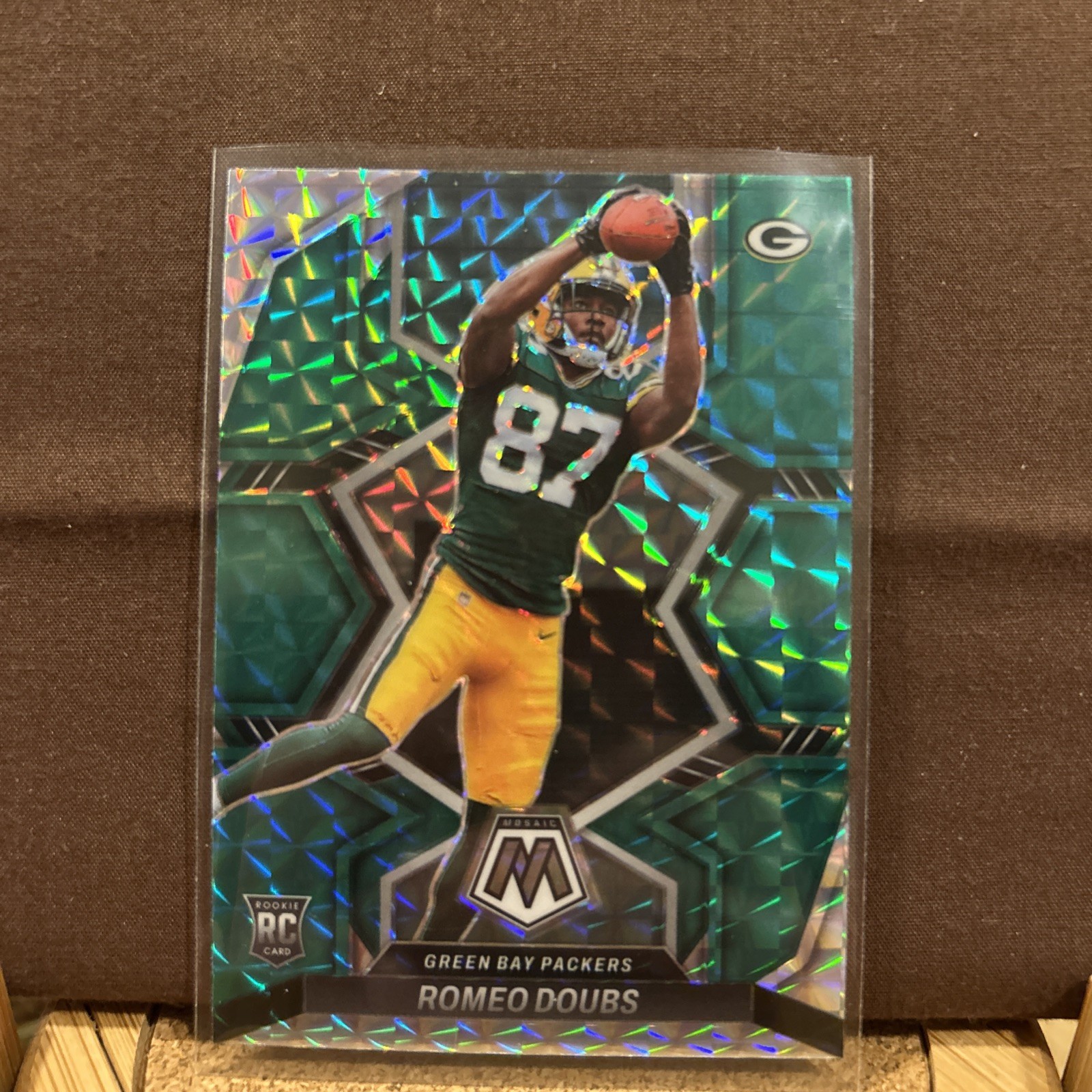 2022 Panini Mosaic - Rookies Romeo Doubs #341 Green Mosaic Prizm (RC)