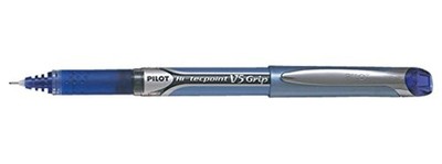 Pilot V5 Rollerball Pen Rubber Grip Needle Point 0.5mm Tip 0.3mm Line Blue Ref B